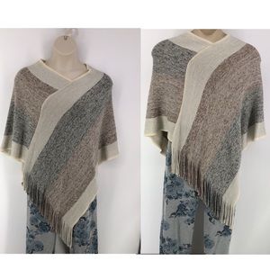 Pinkalicious Brown/Cream/Blue Poncho OSFM